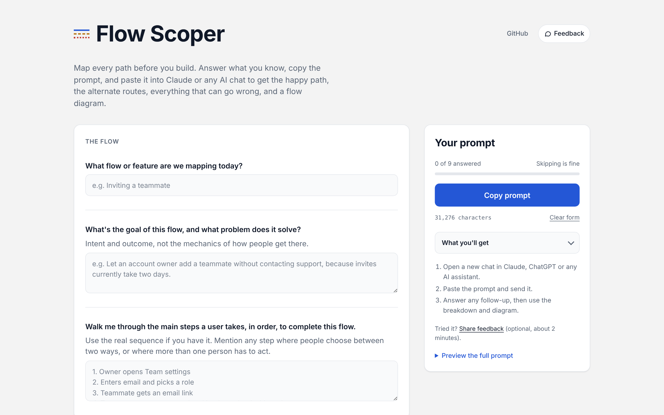 Flow Scoper copy-prompt page