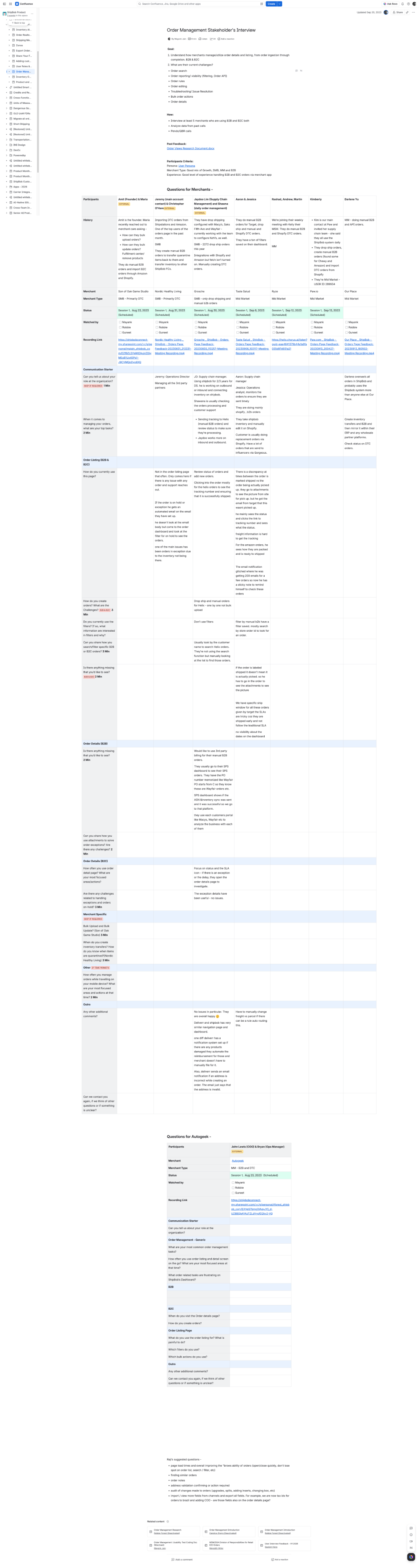 Stakeholder interview coding doc