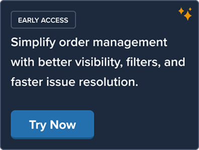 Early access banner inviting merchants to try the new orders page